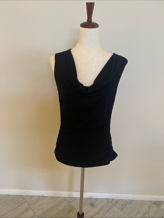 White House Black Market Tops - White House Black Market Black Sleeveless Cowl-Neck Tank